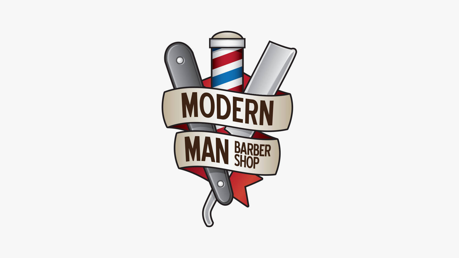 logo. modern man barber shop.