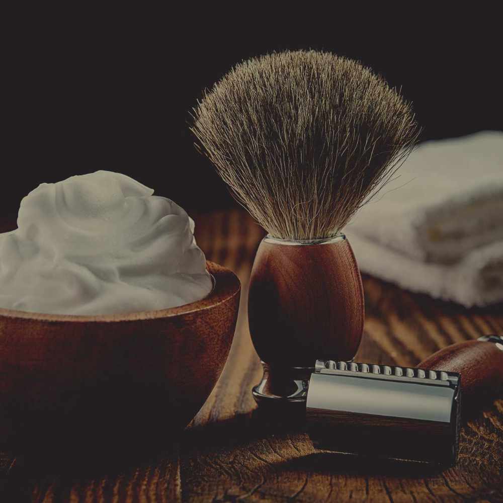 graphic. shaving implements.