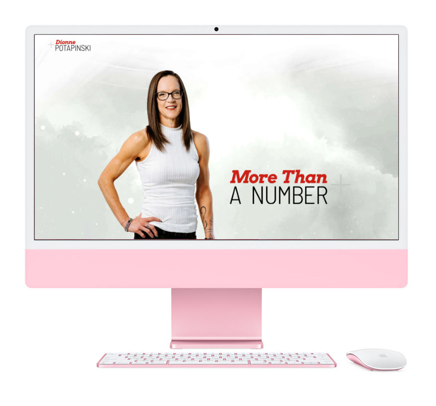 photo. computer displaying Dionne Potapinski's website