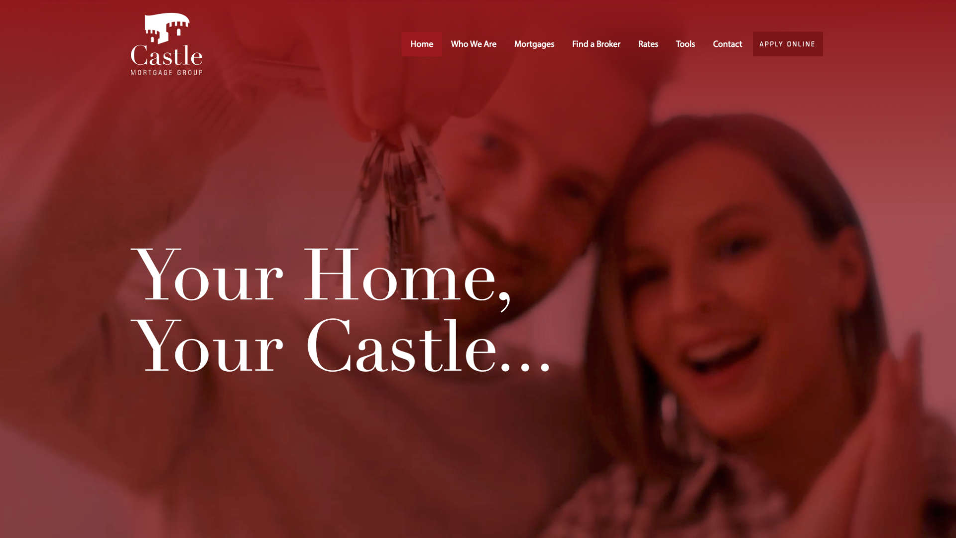 screenshot. castle mortgage group homepage.