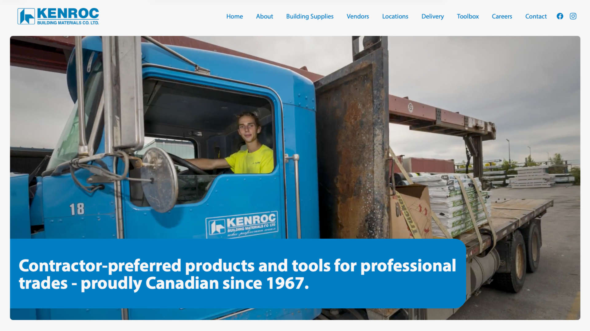 screenshot. kenroc homepage.